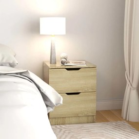 vidaXL Mesa de cabeceira 40x40x50 cm contraplacado cor carvalho sonoma