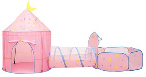 Tenda de brincar infantil com 250 bolas 301x120x128 cm rosa