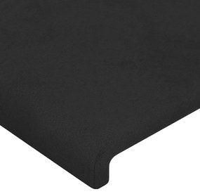 Cabeceira de cama c/ abas veludo 83x16x118/128 cm preto