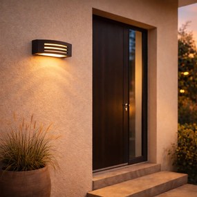 Candeeiro de parede exterior moderno preto IP44 - Hurricane 1