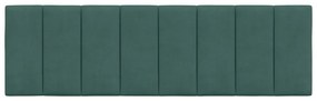 Almofadão de cabeceira 160 cm veludo verde-escuro