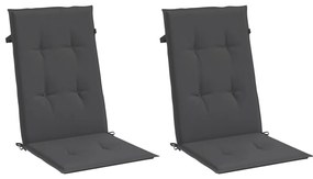 Almofadões para cadeiras altas 2 pcs mesclado tecido antracite
