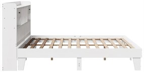 Cama sem colchão 200x200 cm madeira de pinho maciça branco