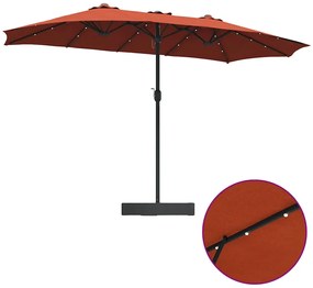 Guarda-sol de Jardim Terracota 385 x 209 x 244 cm tecido