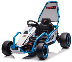 Kart elétrico para Crianças 24 V TORNADO Gokart Função Drift, Rodas espuma plástica EVA, assento couro ecológico Azul