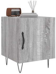 Mesa cabeceira 2pcs 40x40x50 cm madeira processada cinza sonoma