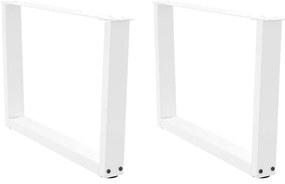 vidaXL Pés para mesa de centro em V 2 peças Branco 70x(42-43,3) cm Aço