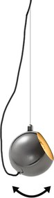 Candeeiro pendente de design cromado escuro para sistema de calha monofásico - Slimline Sara