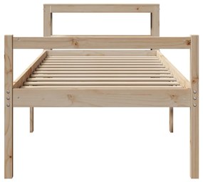 Cama para idosos com cabeceira 75x190 cm pinho maciço