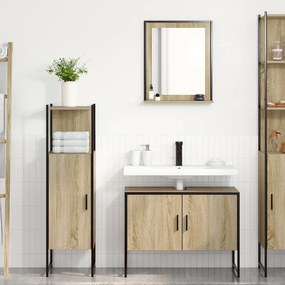Conjunto de Móveis para Casa de Banho vidaXL 3 Peças Carvalho Claro Ma