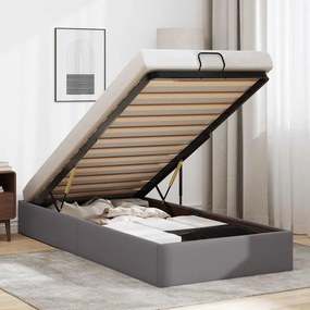 Estrutura de cama otomana sem colchão 90x200 cm cinzenta