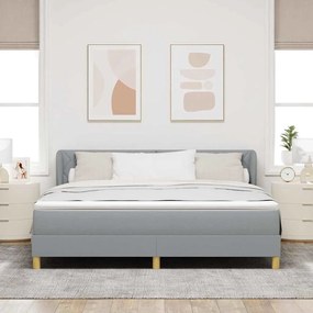 Cama Box Spring com Colchão - Cinzento-claro, 180x200 cm, Tecido