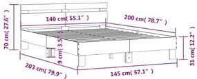 Estrutura cama c/ cabeceira 140x200 cm derivados madeira branco