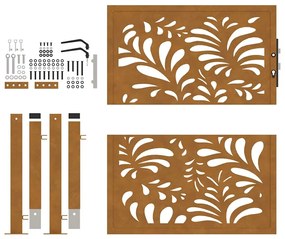 Portão de jardim 105x105 cm projeto de onda de aço resistente