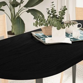vidaXL Tampo de mesa 140x60x4 cm carvalho maciça oval castanho-escuro