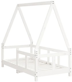 Estrutura de cama infantil 70x140 cm pinho maciço branco