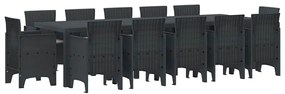 Conjunto de Jantar para Jardim com Almofadas 13 pcs Antracite