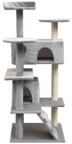 Árvore para gatos c/ postes arranhadores sisal 125 cm cinzento