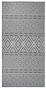 vidaXL Tapete de tecido plano para exterior 100x200 cm riscas azuis