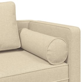 Chaise lounge com almofadões tecido creme