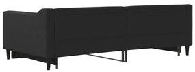 Sofá-cama com gavetão 100x200 cm tecido preto