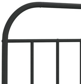 Estrutura de cama com cabeceira e pés 75x190 cm metal preto