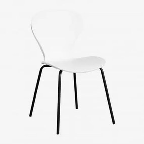 Conjunto de 4 cadeiras de jantar empilháveis Branco & Negro - Sklum