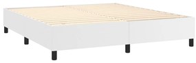 Cama com molas/colchão 180x200 cm couro artificial branco