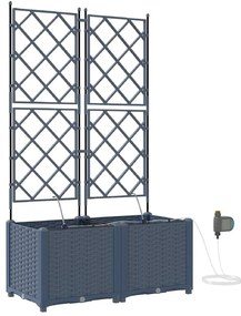 Jardineiras de Jardim 1 pc Cinzeto 80 x 40 x 142 cm Plástico