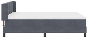 Cama Box com Colchão vidaXL Cinza Escuro 140x190 cm Veludo