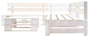 Sofás de paletes para jardim 4 pcs madeira branco