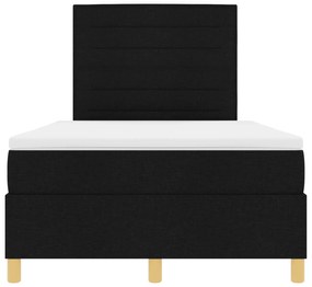 Cama Box Springs com Colchão Preto 120x200 cm Tecido