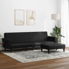 2 pcs conjunto de sofás couro artificial preto