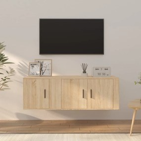 2pcs conjunto móveis de TV derivados de madeira carvalho sonoma