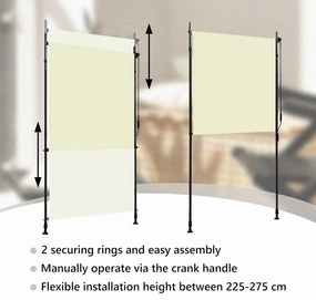 Estore de rolo para exterior 120x270 cm creme