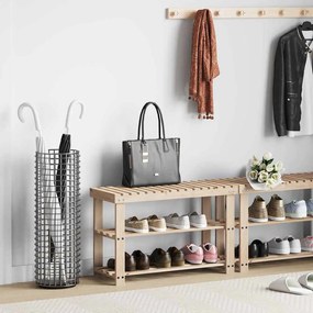 vidaXL Sapateira 2-em-1 com banco madeira de abeto maciça