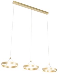 Candeeiro de suspensão em latão oblongo com LED regulável em 3 etapas 3 luzes - Lyani Design