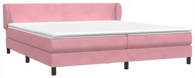 Cama com molas colchões 200x210 cm veludo rosa