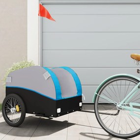 Reboque para bicicleta 45 kg ferro preto e azul