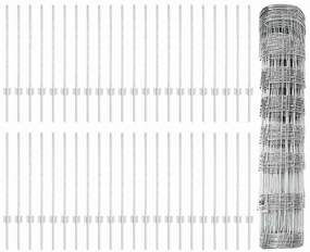 Postes de Cerca vidaXL 11 pcs Canal U 80 cm Aço Galvanizado