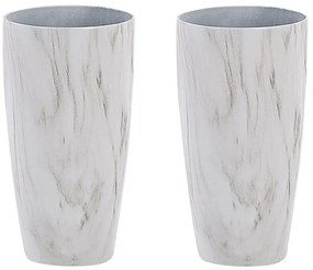 Conjunto de 2 vasos para plantas efeito de mármore ⌀ 23 cm LIMENARI Beliani