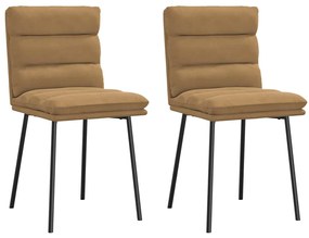vidaXL Cadeiras de jantar 2 pcs veludo castanho