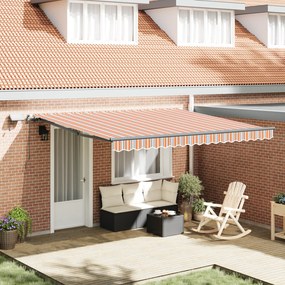vidaXL Toldo Manual Retrátil com Listras Multicoloridas 400x300 cm