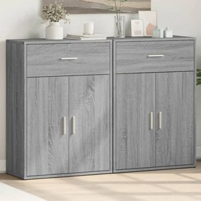 vidaXL Aparadores 2 pcs 60x30x84 cm derivados madeira cinzento sonoma