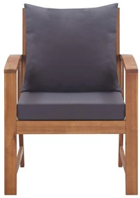 4 pcs conjunto lounge de jardim c/ almofadões acácia maciça