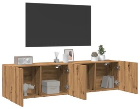 Móveis de parede para TV 2 pcs 80x30x41 cm carvalho artisiano