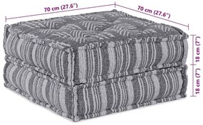 Puff Modular em Cinza - 70x70x36 cm em Tecido