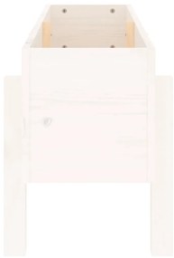 Canteiro elevado de jardim 101x30x38 cm pinho maciço branco