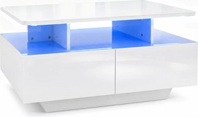 Mesa de Centro, 90 x 55 x 45,5 cm, Iluminação LED Regulável, Branco