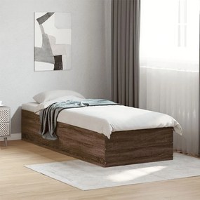 Estrutura de cama 90x190 cm derivados madeira carvalho castanho